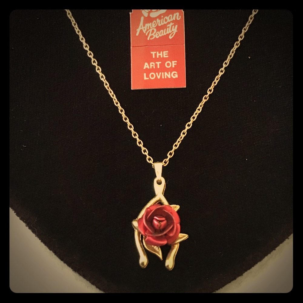 1960’s American Beauty Rose Necklace
